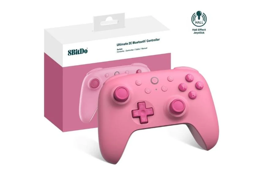 8Bitdo Nintendo Switch Ultimate 2C Bluetooth Kablosuz Controller Pembe
