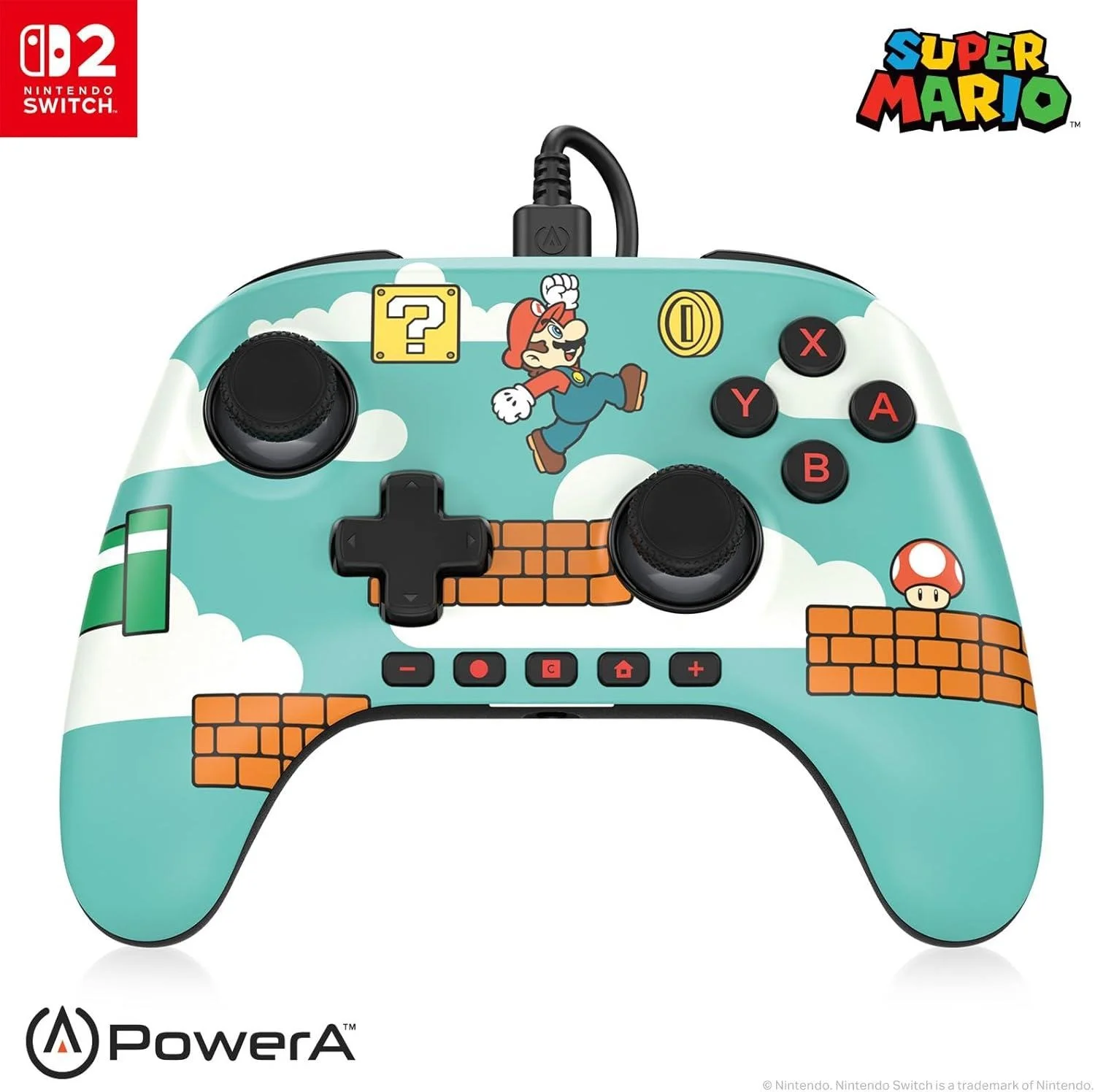 PowerA Advantage Nintendo Switch 2 Mario Time Wired Pro Controller Kablolu Oyun Kolu