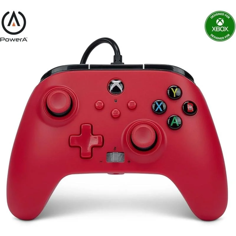 PowerA Xbox Kablolu Oyun Kolu Lisanslı Series X S Uyumlu Artisan Red Kırmızı Windows PC uyumlu