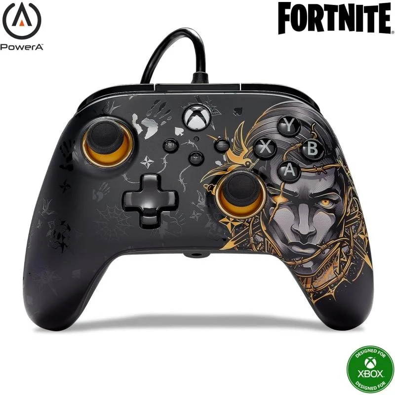 PowerA Advantage Xbox Kablolu Oyun Kolu Lisanslı Series X S Uyumlu Fortnite Midas Windows PC uyumlu